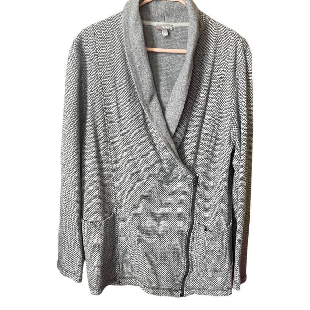 T by Talbots size L sweatshirt cardigan side zipper. Causal Neutral.